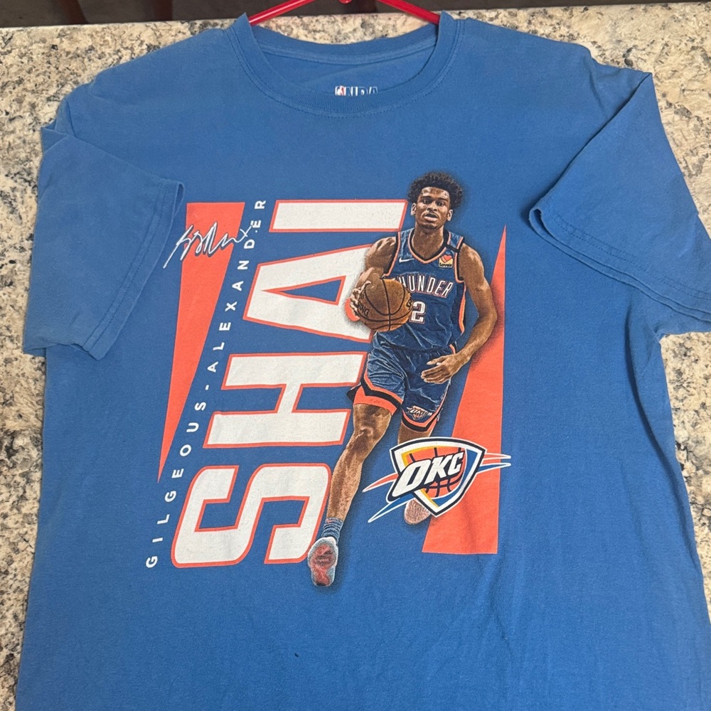 NBA Blue Shai Gilgeous-Alexander OKC Graphic Tee - Blue & Orange